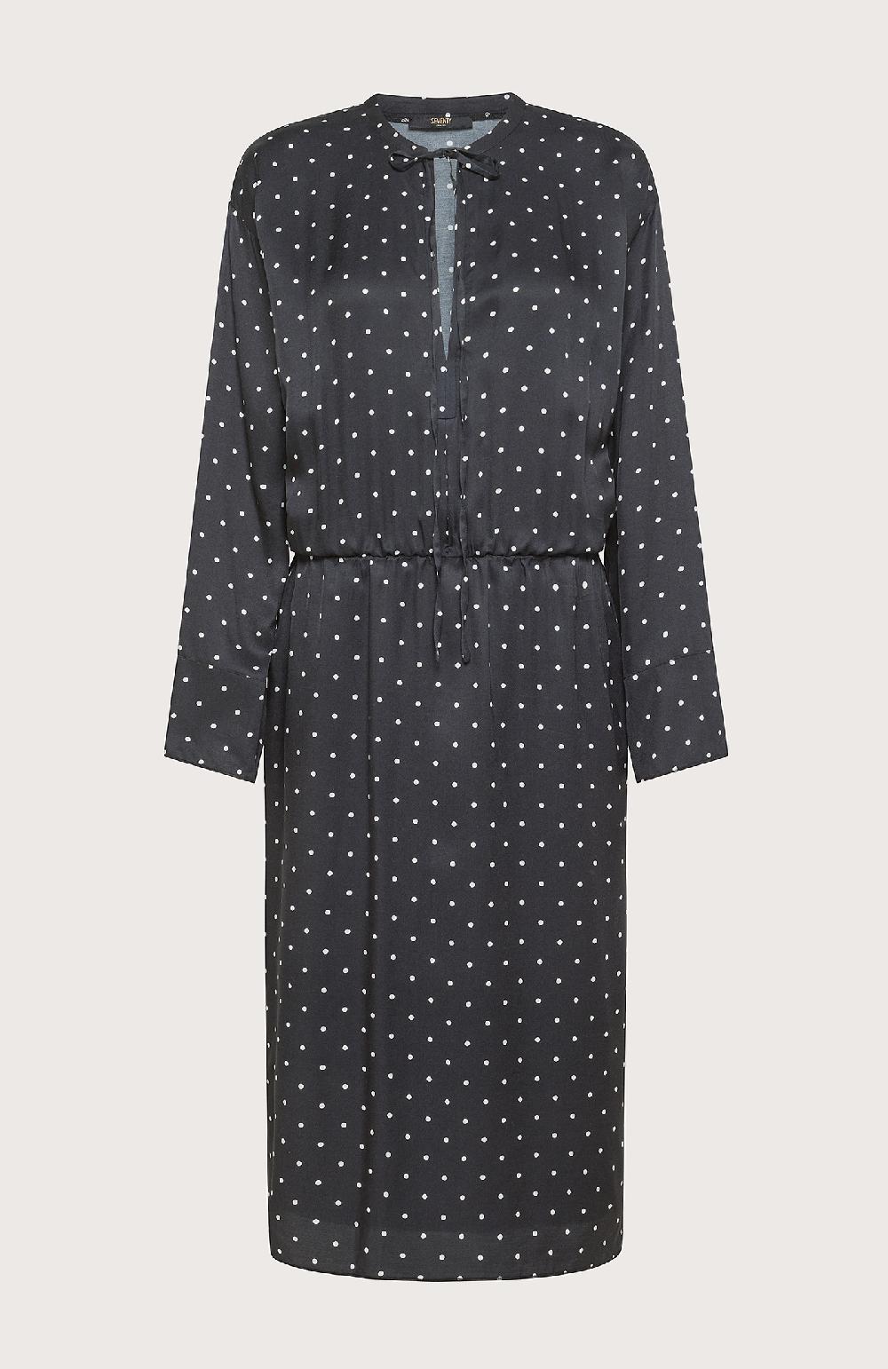 Seventy Abito lungo con scollatura a V e laccetto sul collo - Col. Nero