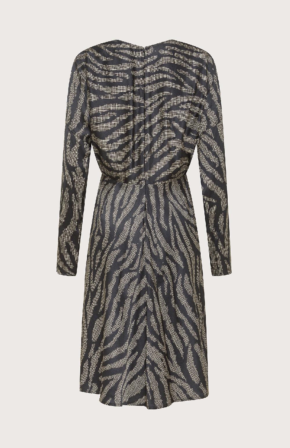 Seventy Abito Midi Con Scollo A V Animalier - Col. Nero