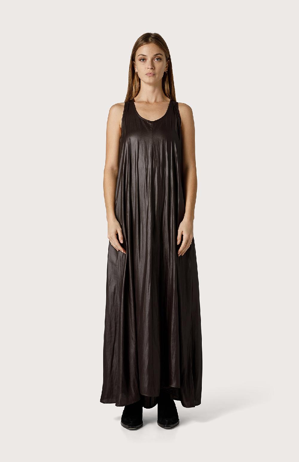 Seventy Abito Smanicato In Georgette Spalmata - Col. Marrone