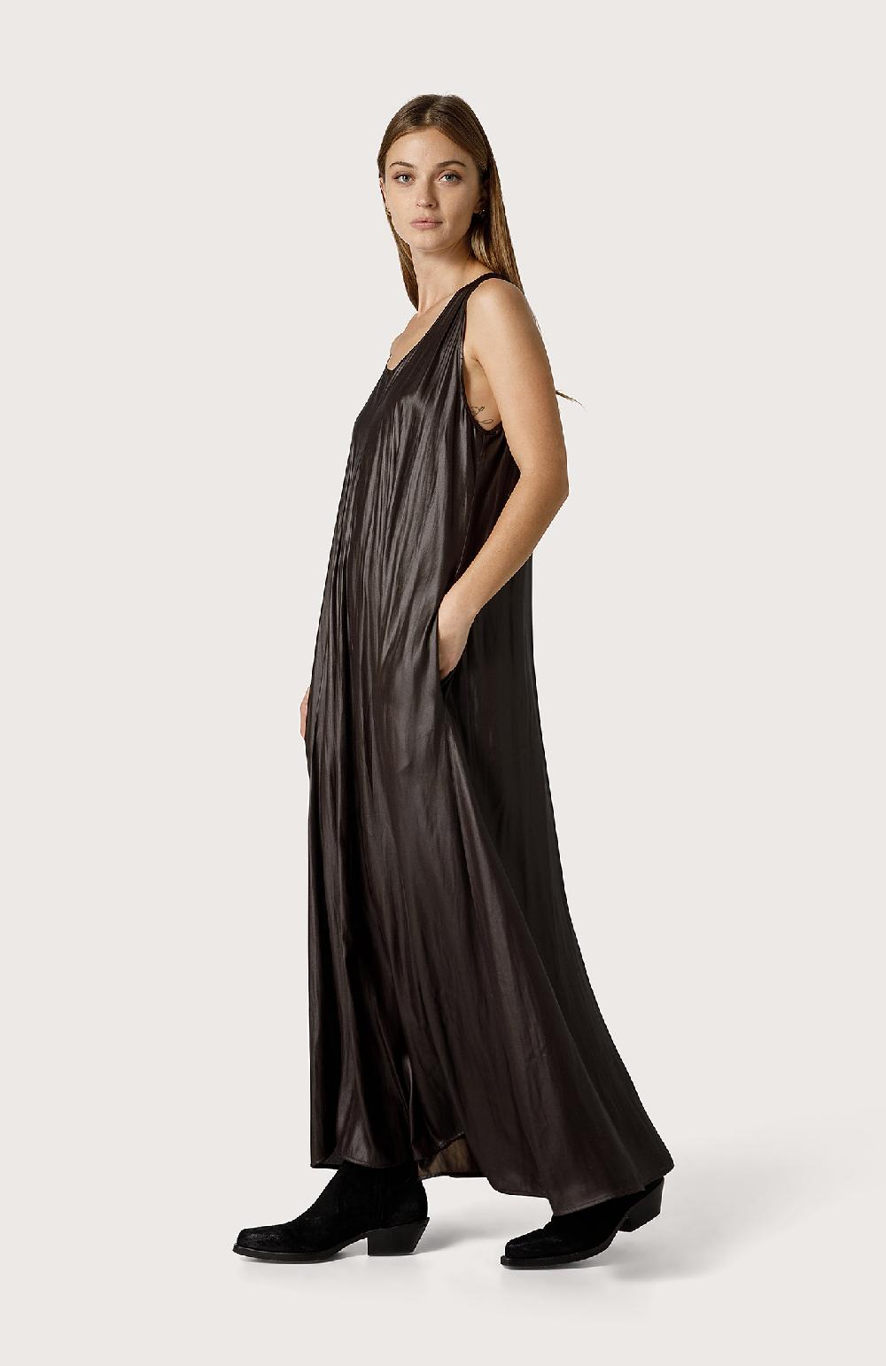 Seventy Abito Smanicato In Georgette Spalmata - Col. Marrone