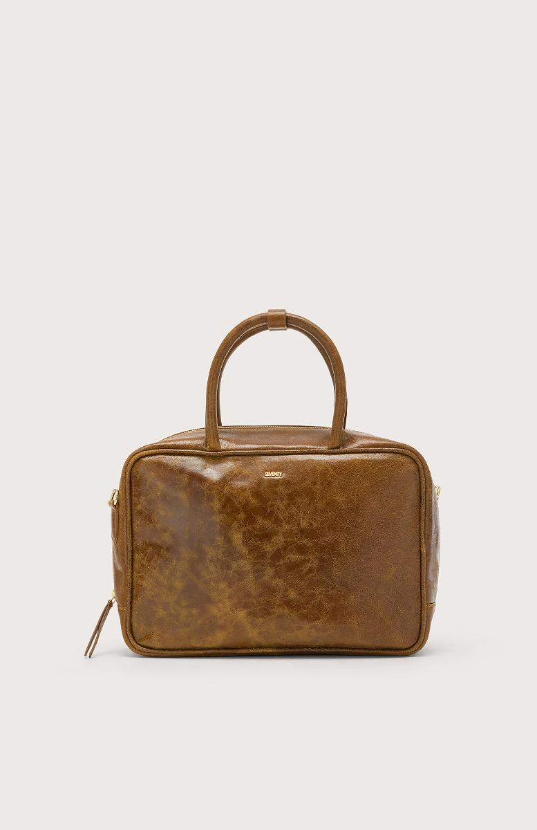 Seventy Bauletto in pelle effetto vintage - Col. Marrone