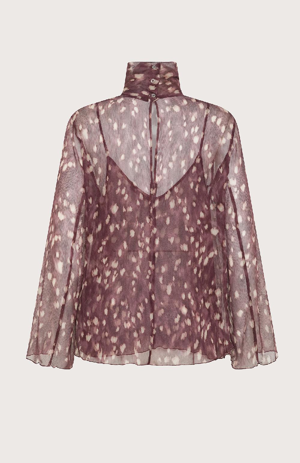 Seventy Blusa Semitrasparente In Creponne Stampato - Col. Rosso