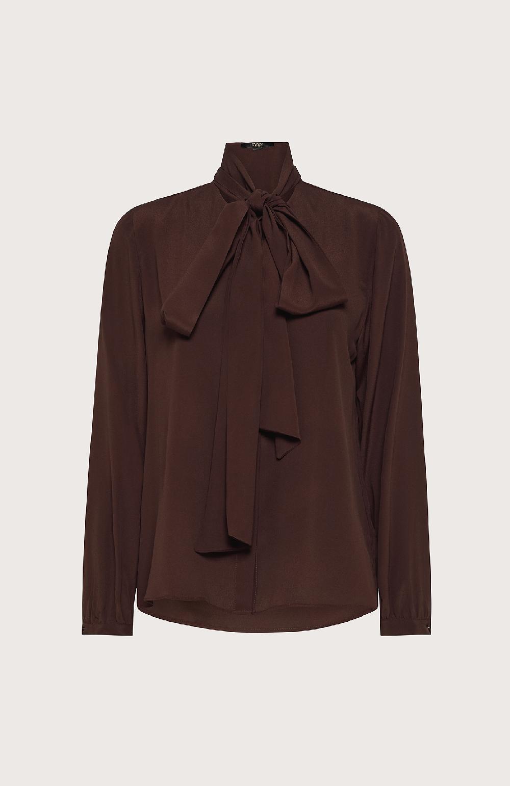 Seventy Camicetta tinta unita con fusciacca al collo - Col. Viola