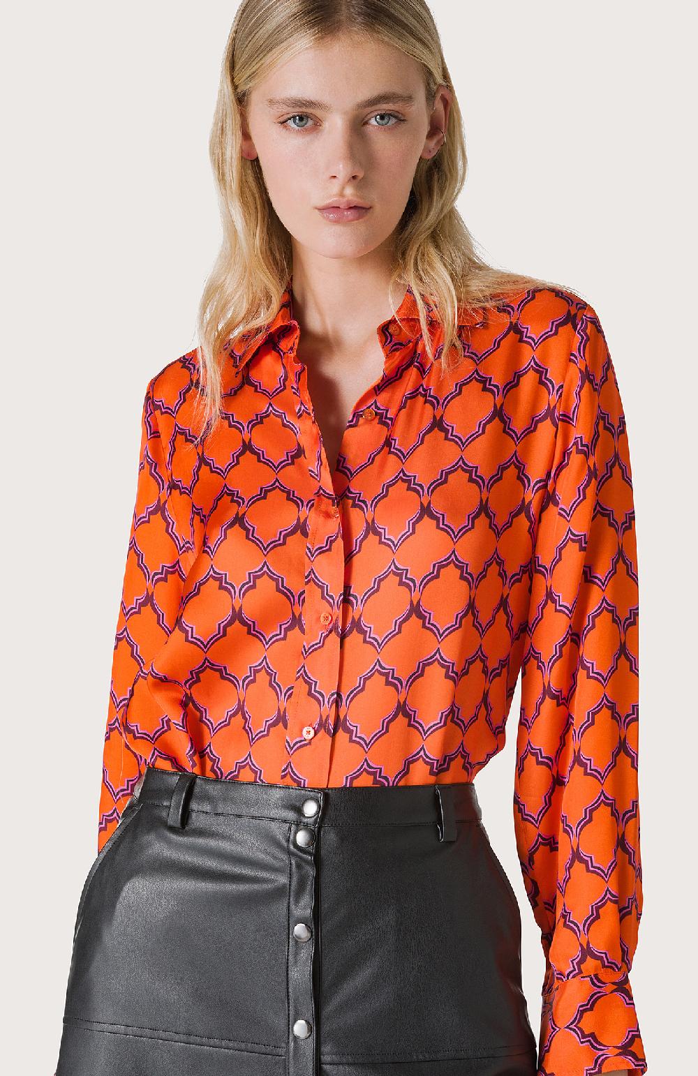 Seventy Camicia Classica Con Fantasia - Col. Arancione