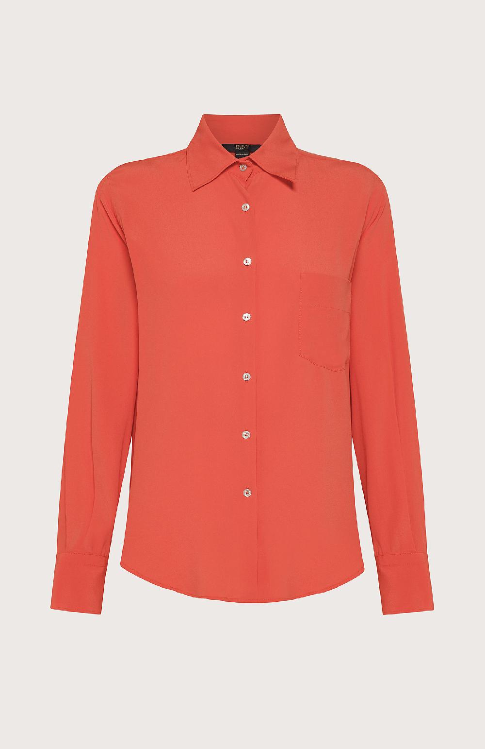 Seventy Camicia in crêpe di misto seta - Col. Arancione