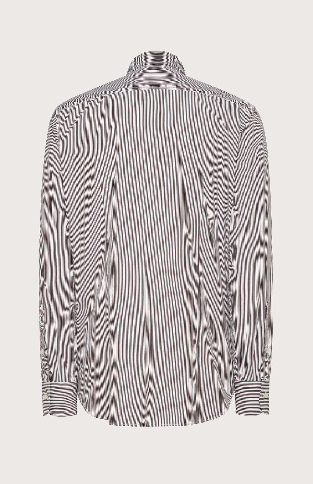 Seventy Camicia Regular Fit In Popeline Di Cotone - Col. Marrone