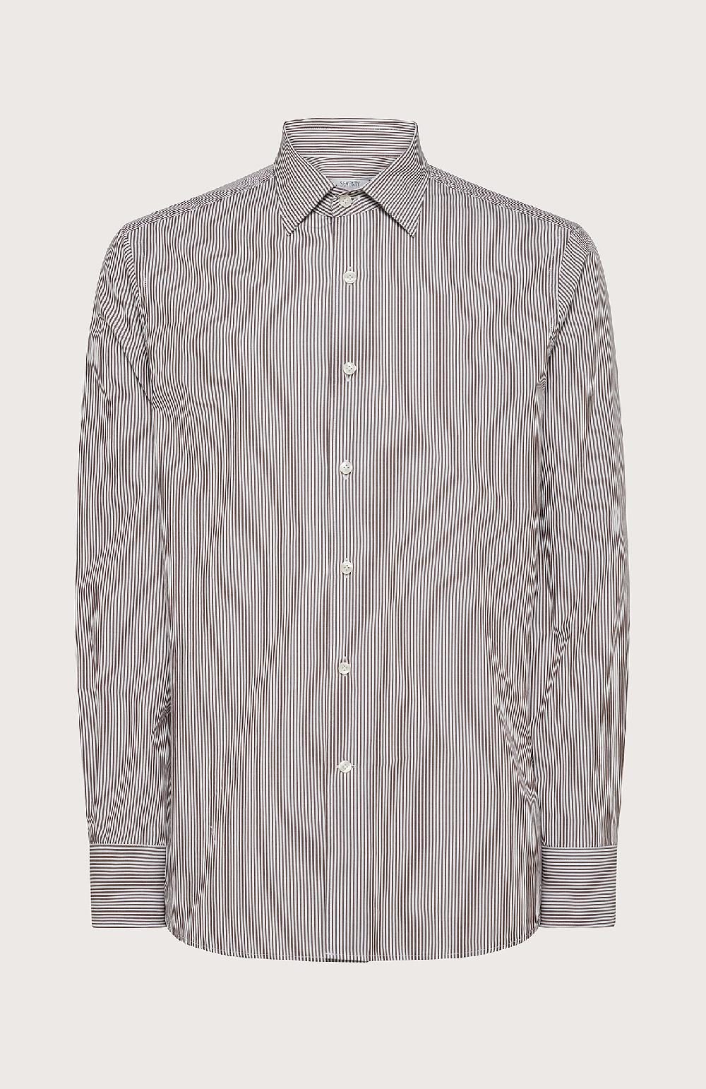 Seventy Camicia regular fit in popeline di cotone - Col. Marrone
