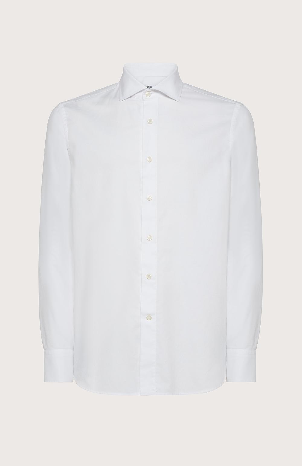 Seventy Camicia regular fit realizzata in oxford ritorto tinto filo - Col. Neutro