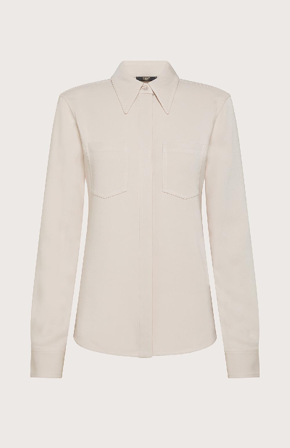 Seventy Camicia tinta unita con tasche sul petto - Col. Neutro