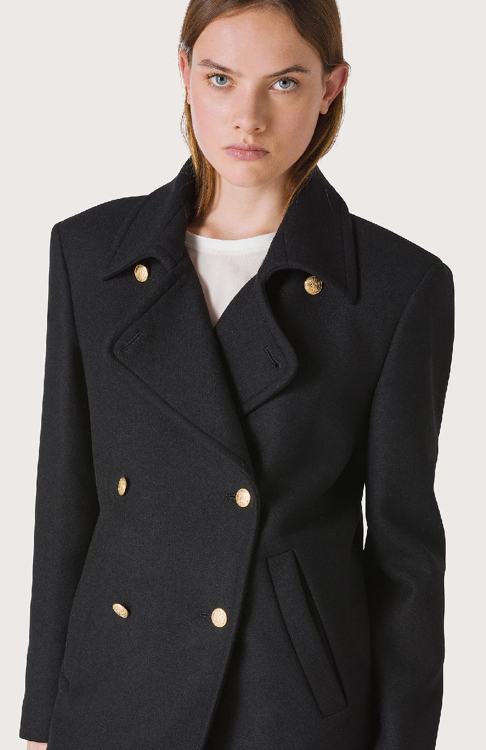 Seventy Cappotto Doppiopetto Con Bottoni Dorati - Col. Nero