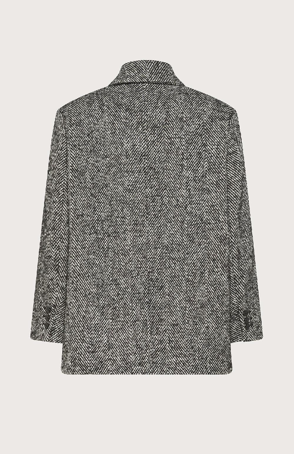 Seventy Cappotto Doppiopetto Corto In Misto Lana - Col. Nero