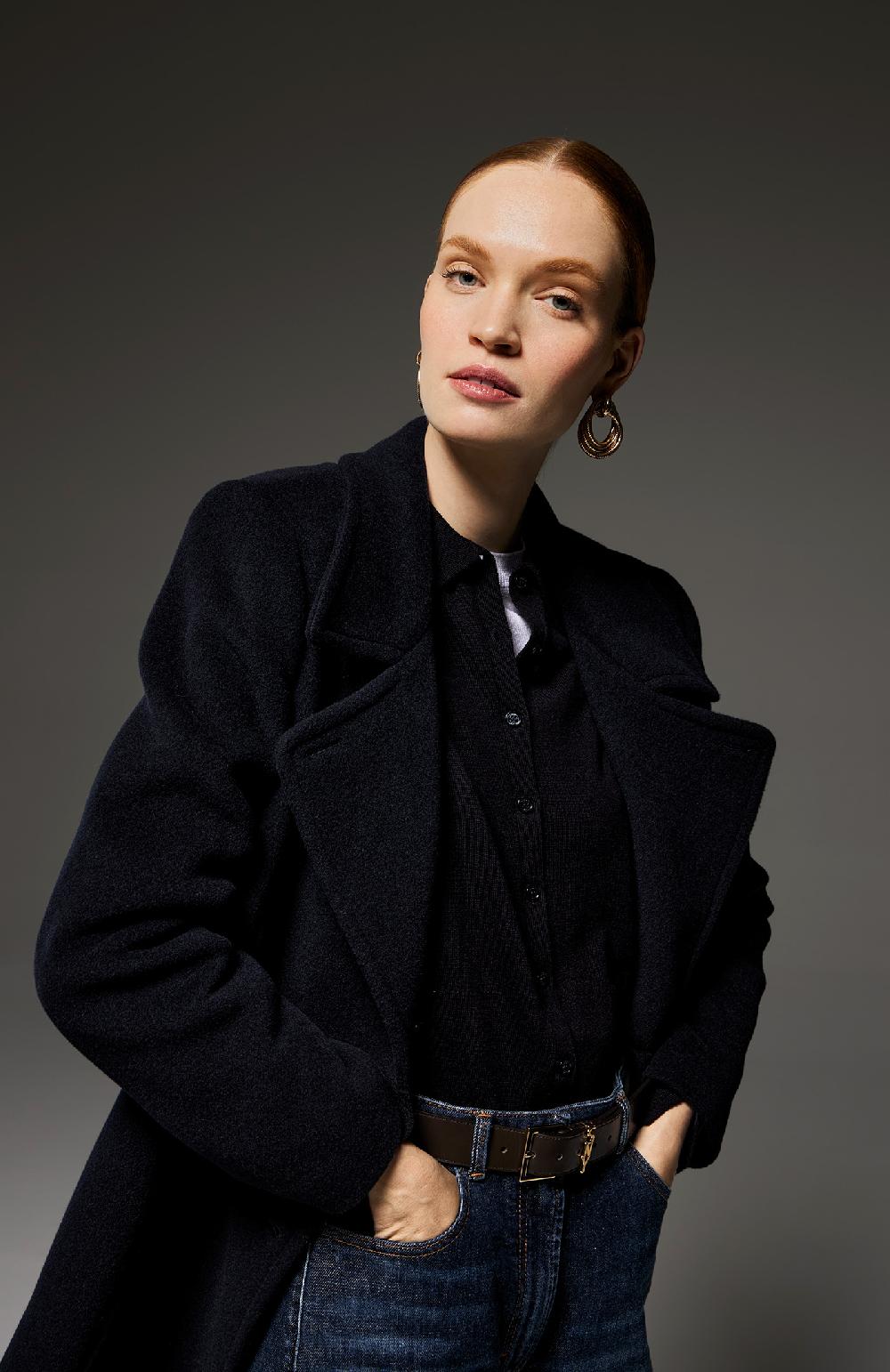 Seventy Cappotto Doppiopetto Corto In Panno - Col. Blu