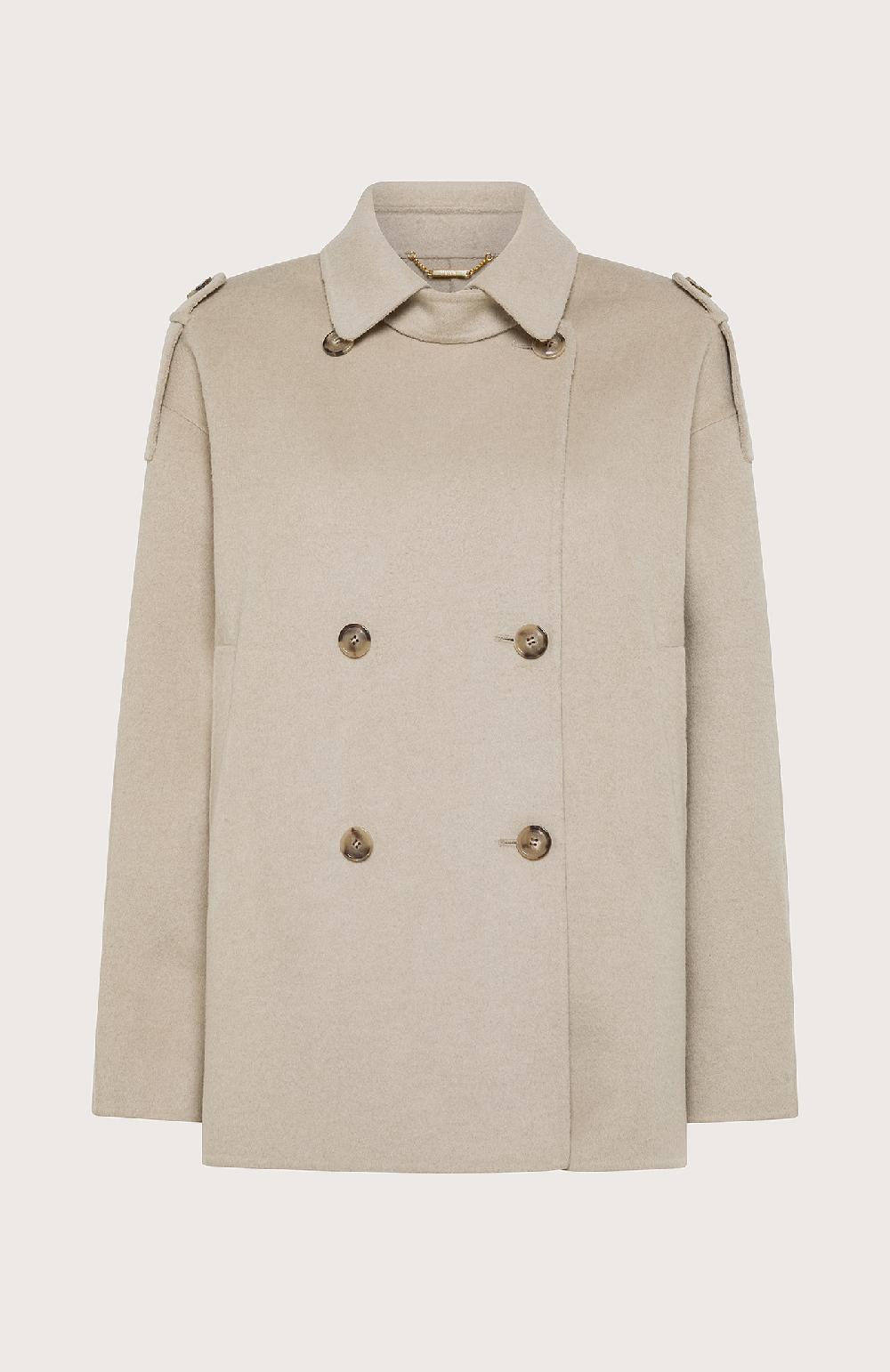 Seventy Cappotto doppiopetto corto in panno double - Col. Neutro