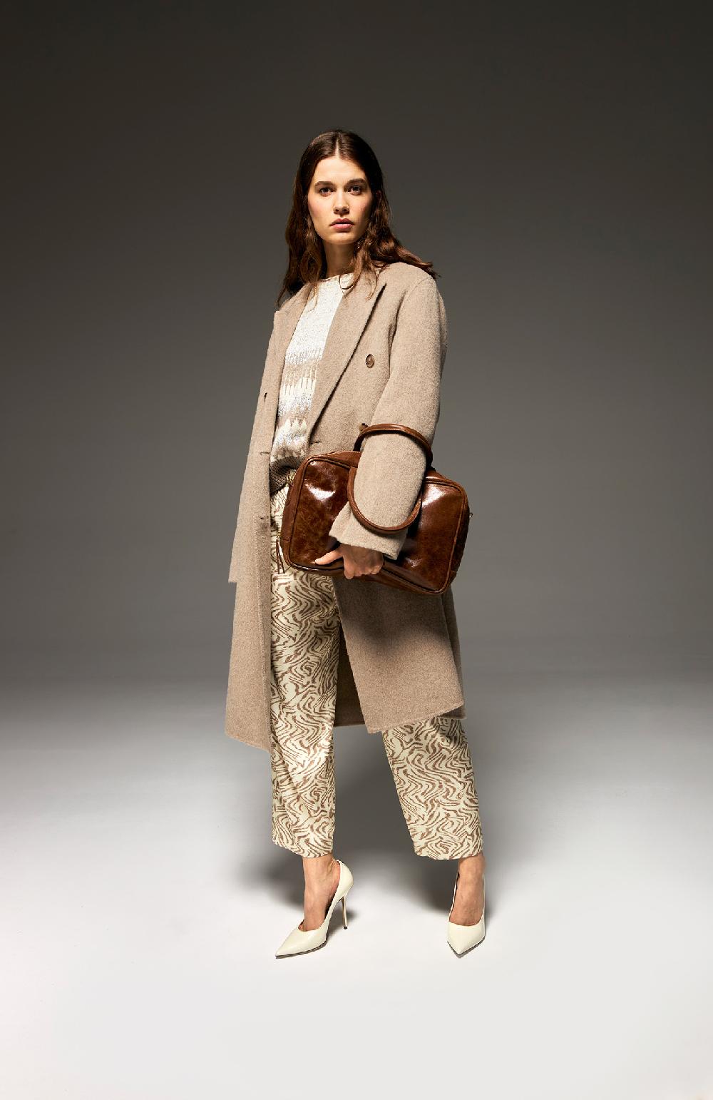 Seventy Cappotto Doppiopetto In Double Melange - Col. Neutro