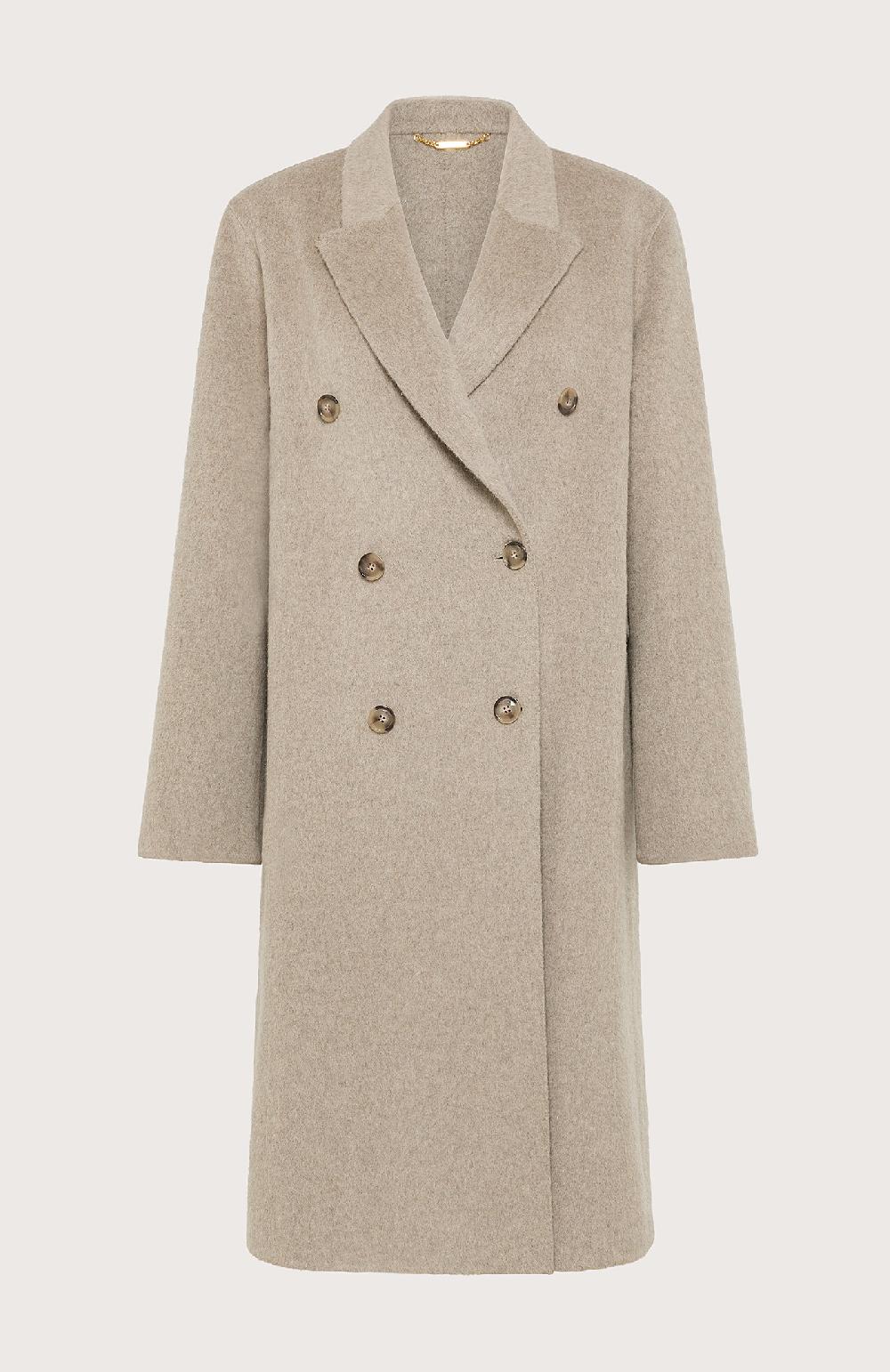 Seventy Cappotto doppiopetto in double melange - Col. Neutro