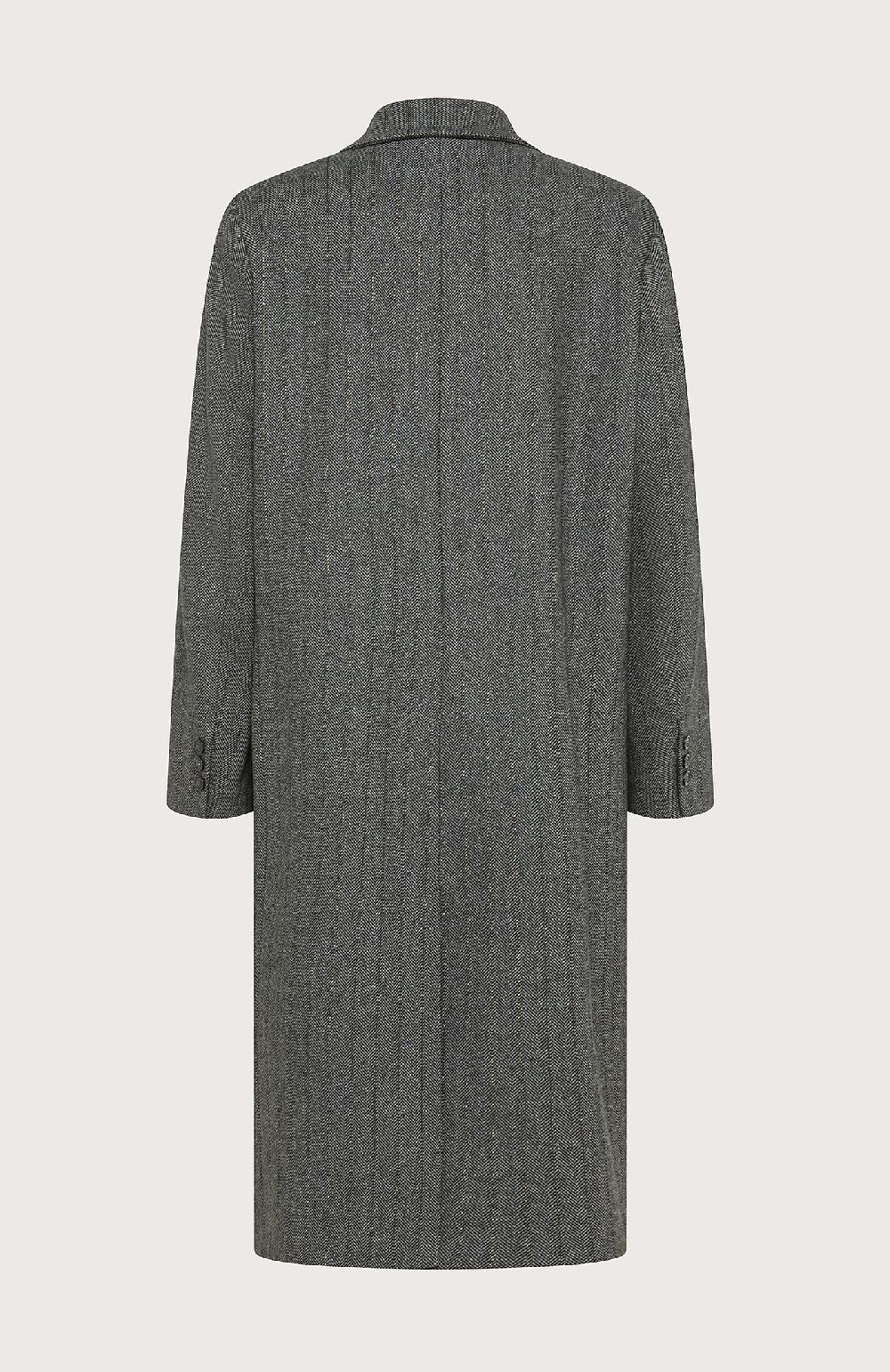 Seventy Cappotto Doppiopetto In Misto Lana Gessata Lurex - Col. Grigio