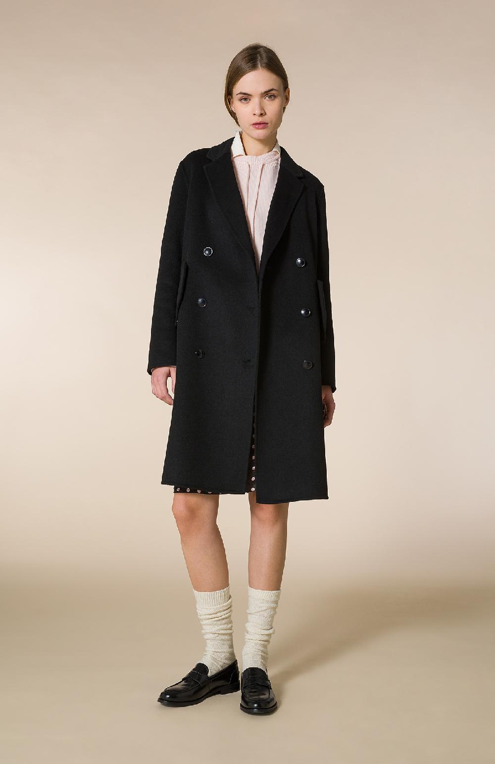 Seventy Cappotto Doppiopetto In Panno Double - Col. Nero