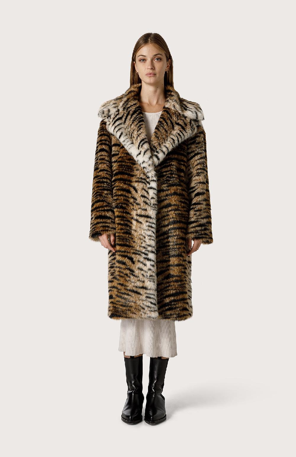 Seventy Cappotto In Eco Pelliccia Animalier - Col. Marrone