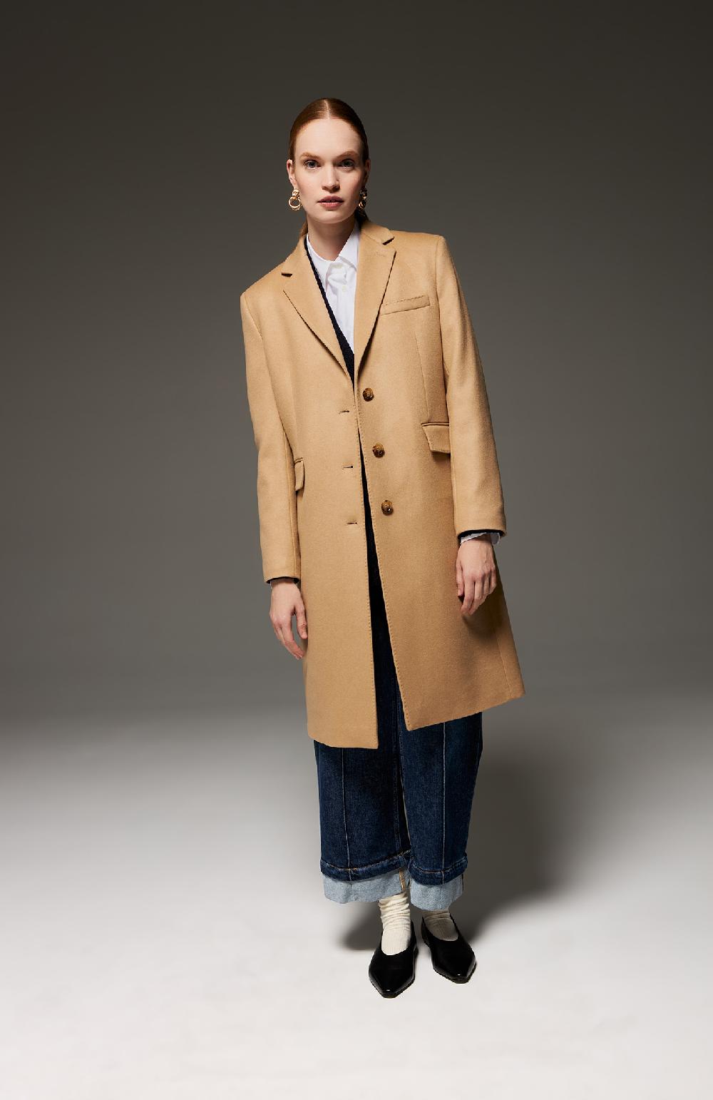 Seventy Cappotto Lungo Monopetto 100% Cashmere - Col. Neutro