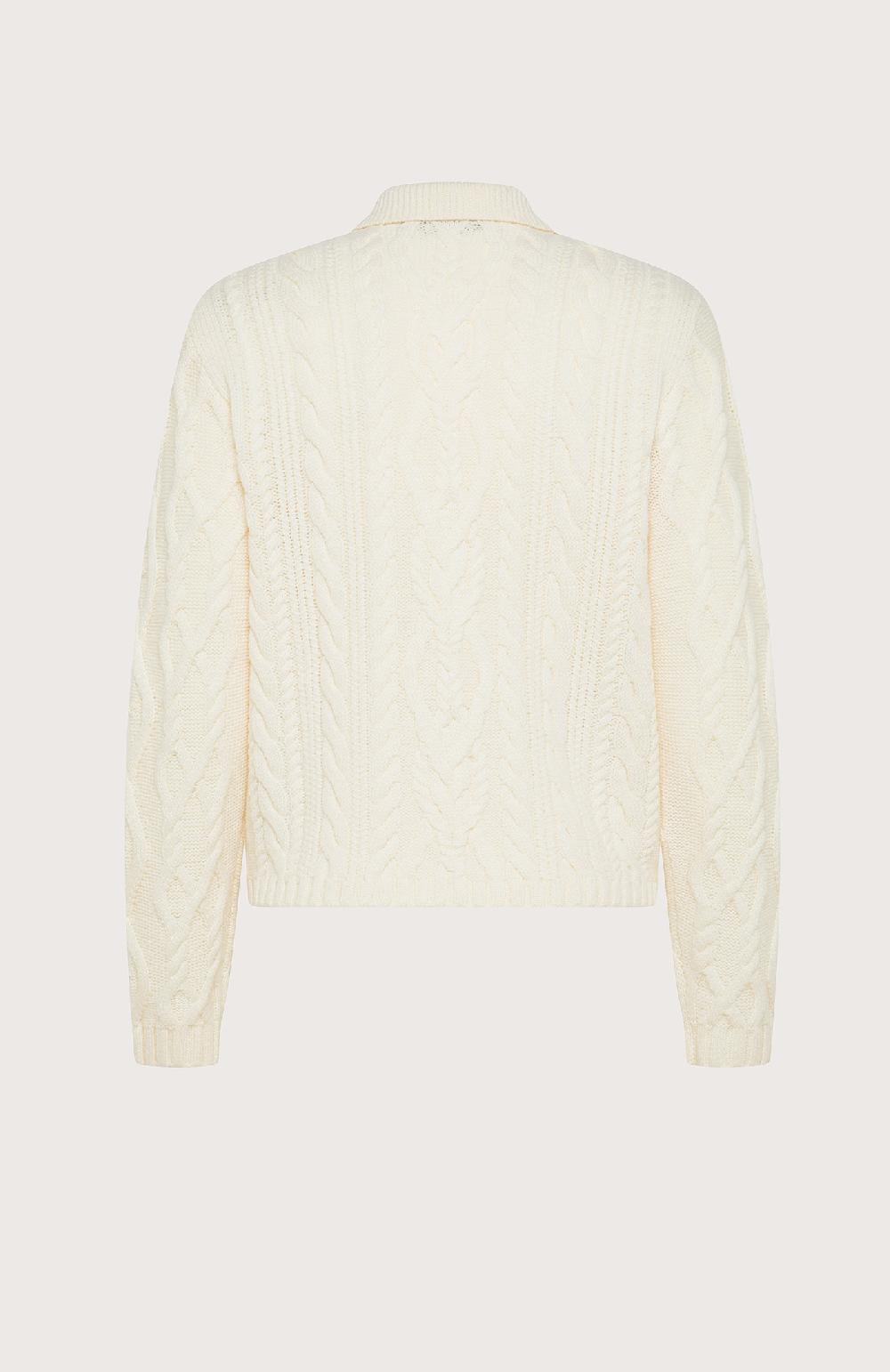 Seventy Cardigan A Trecce Con Colletto In Punto Norvegese - Col. Neutro