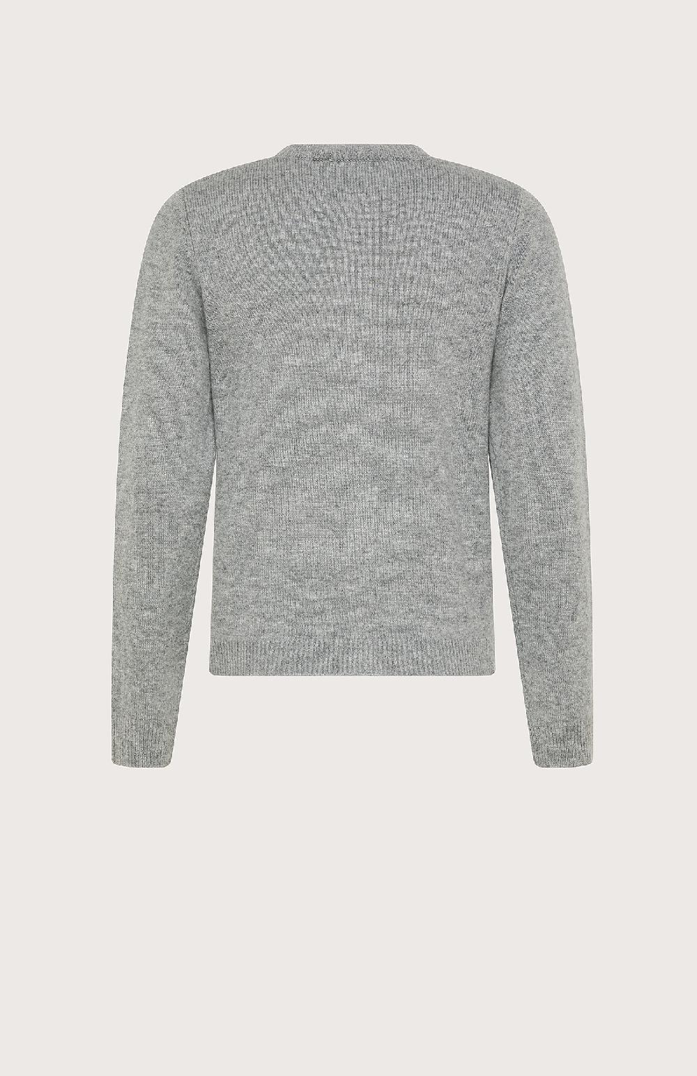 Seventy Cardigan Girocollo In Lana Cashmere - Col. Grigio