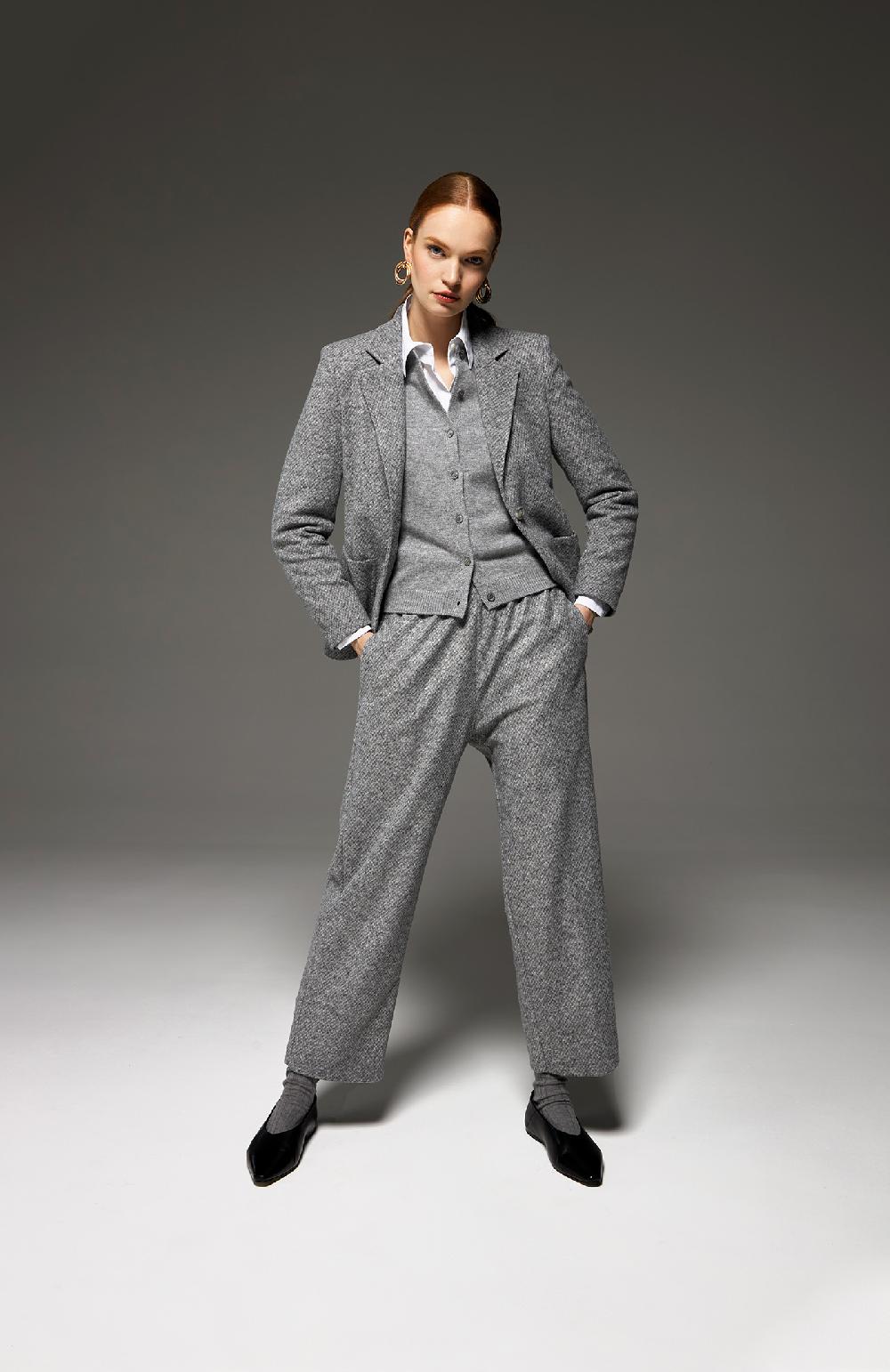 Seventy Cardigan Girocollo In Lana Cashmere - Col. Grigio