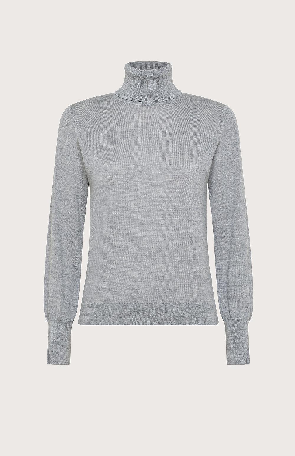Seventy Dolcevita in lana merinos con maniche sbuffo - Col. Grigio