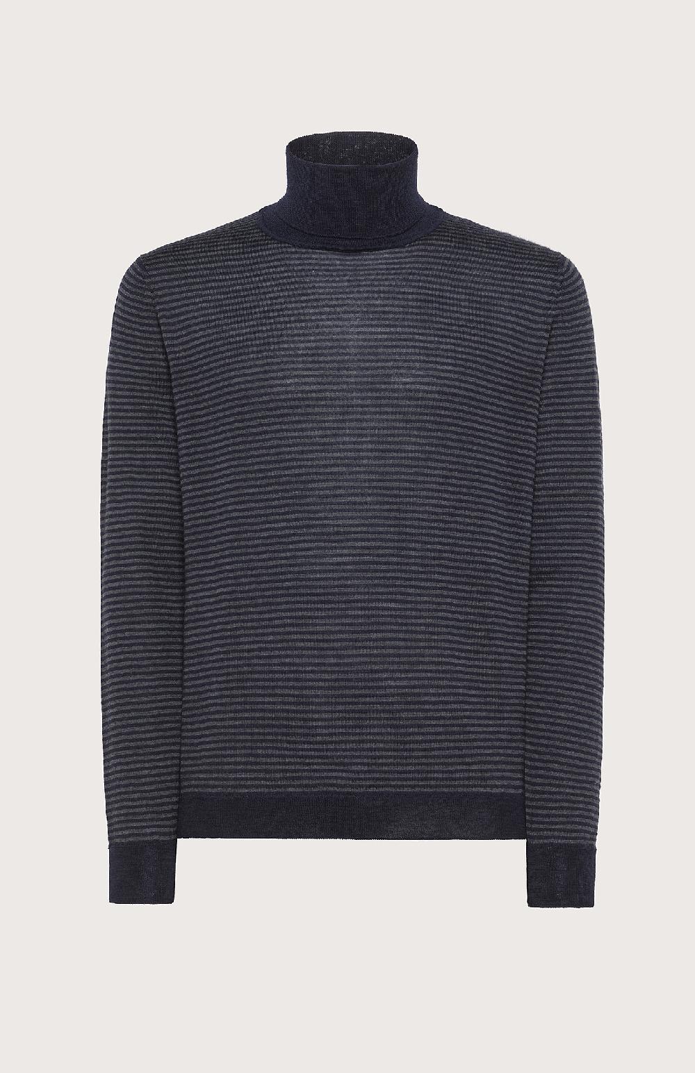 Seventy Dolcevita rasato con righe bicolore - Col. Blu