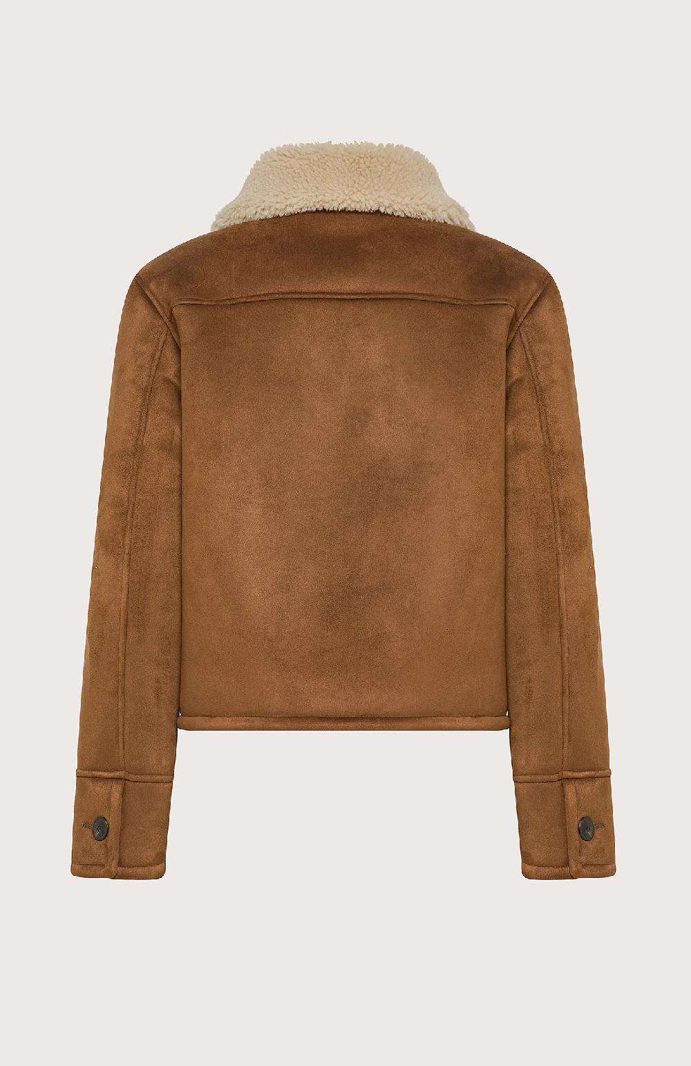 Seventy Ecomontone Corto Con Colletto In Ecopelliccia - Col. Marrone