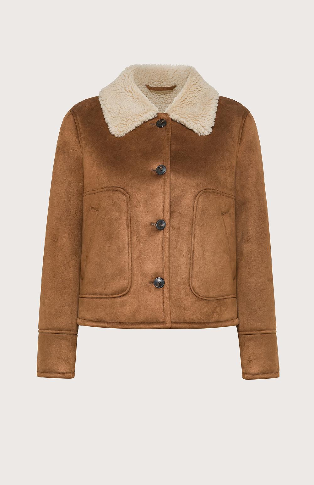 Seventy Ecomontone corto con colletto in ecopelliccia - Col. Marrone