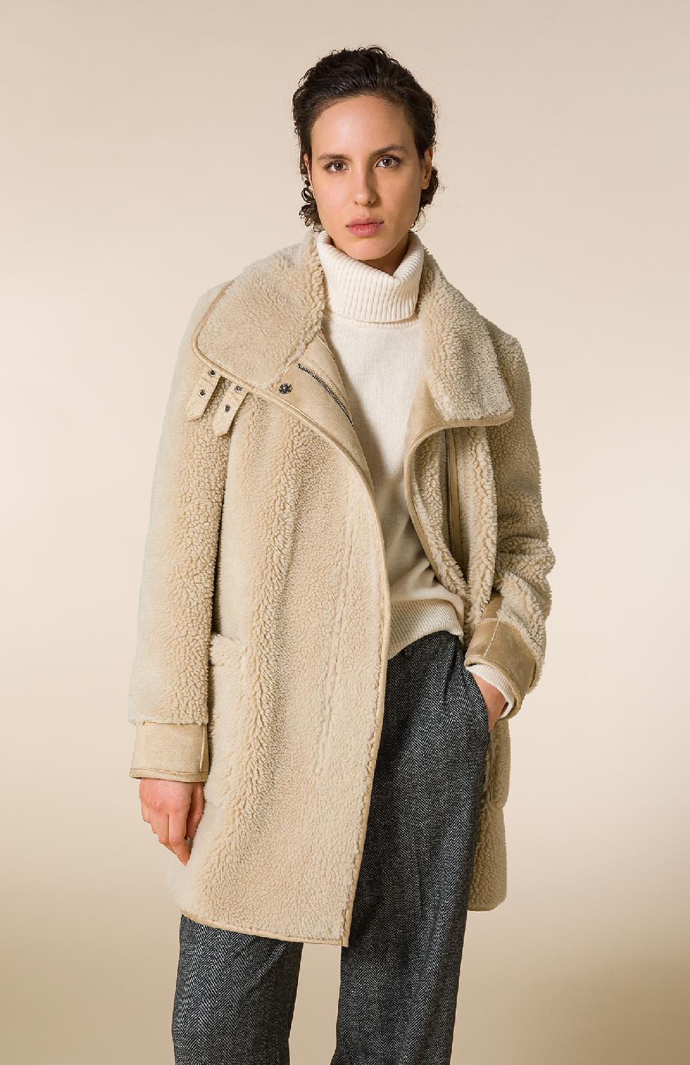 Seventy Ecomontone Lungo Con Fibbie Su Collo - Col. Neutro