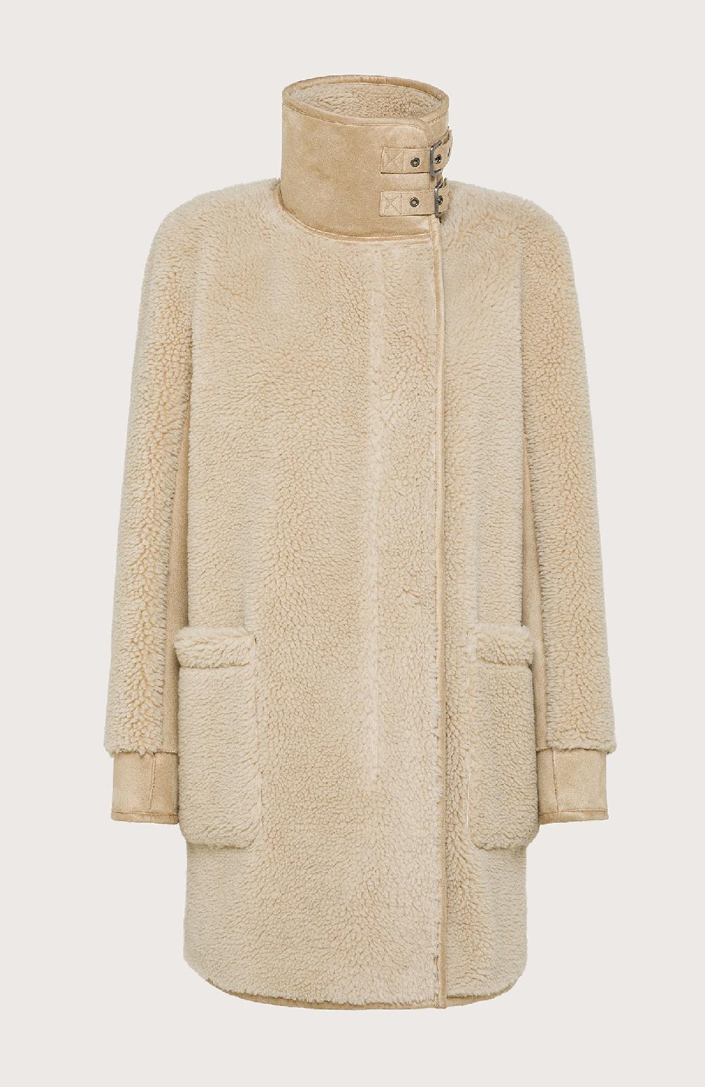 Seventy Ecomontone lungo con fibbie su collo - Col. Neutro