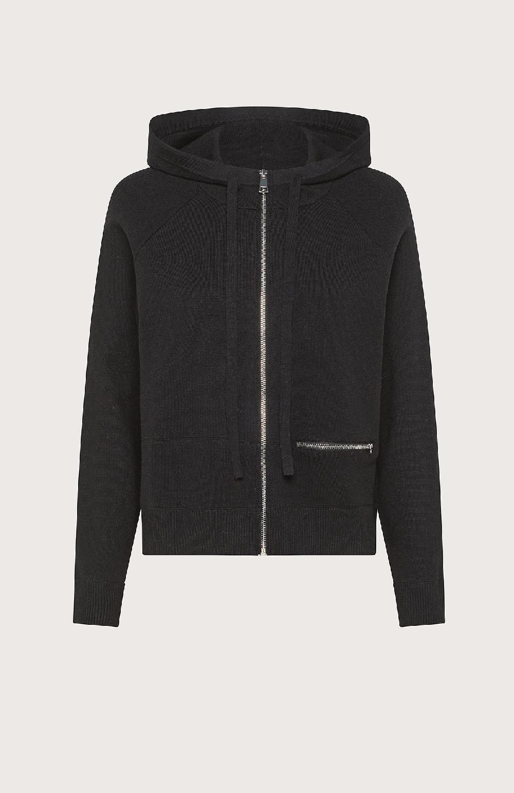 Seventy Felpa con cappuccio in viscosa stretch - Col. Nero