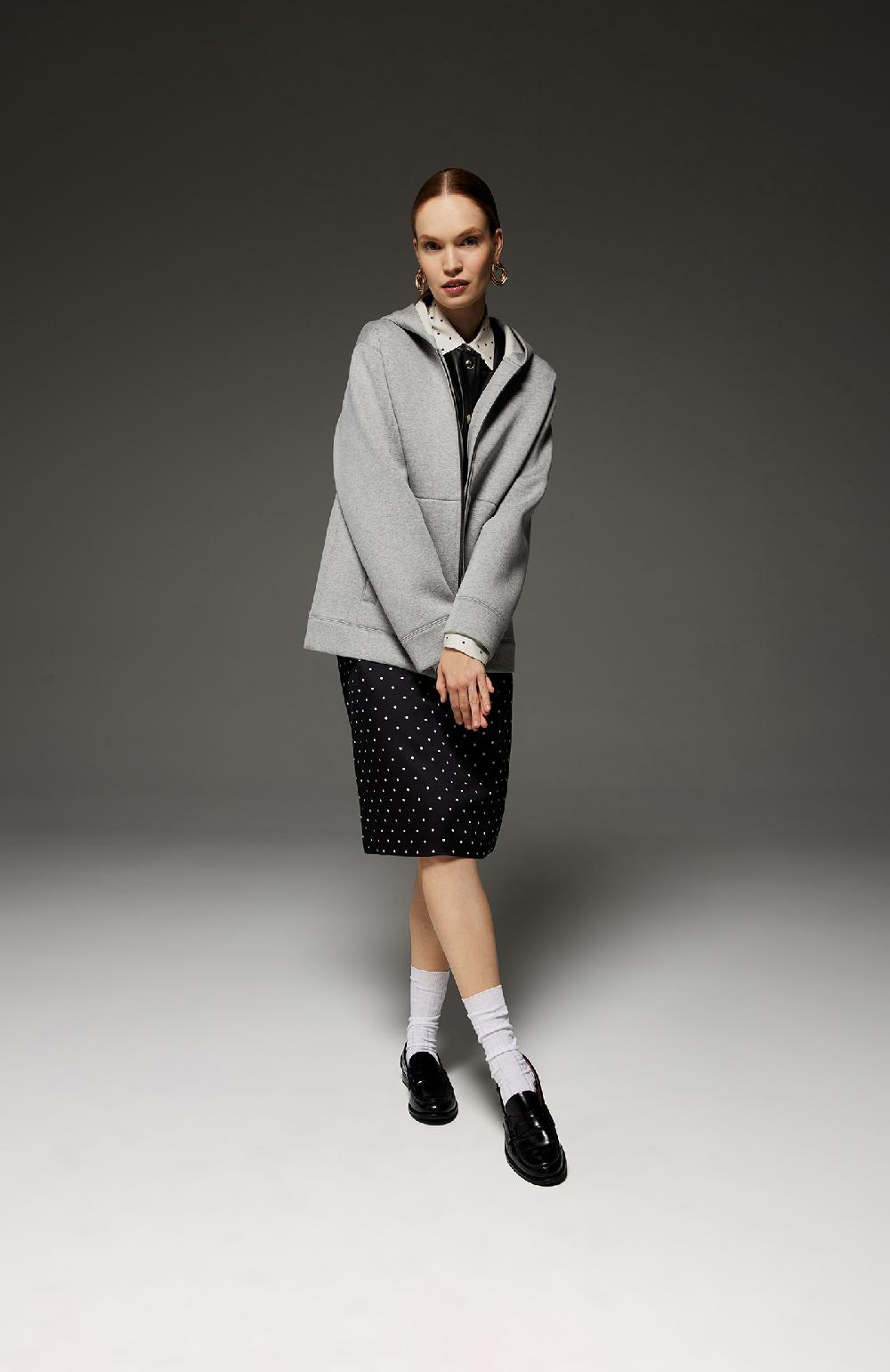 Seventy Felpa In Neoprene Con Cappuccio Separabile - Col. Grigio