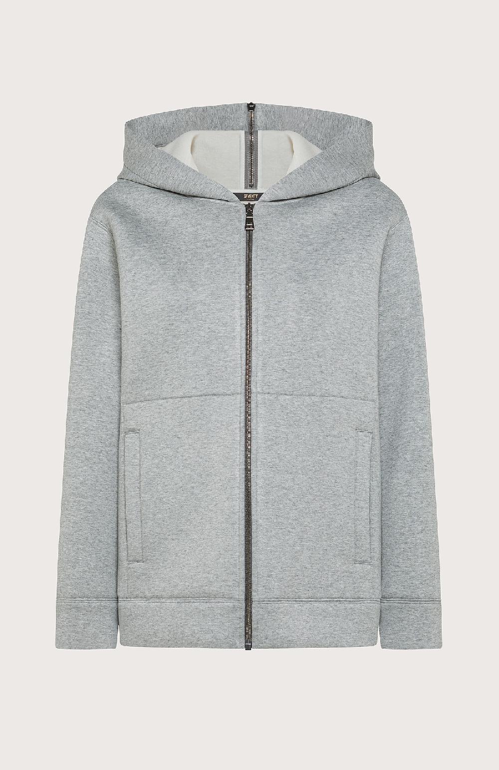 Seventy Felpa in neoprene con cappuccio separabile - Col. Grigio