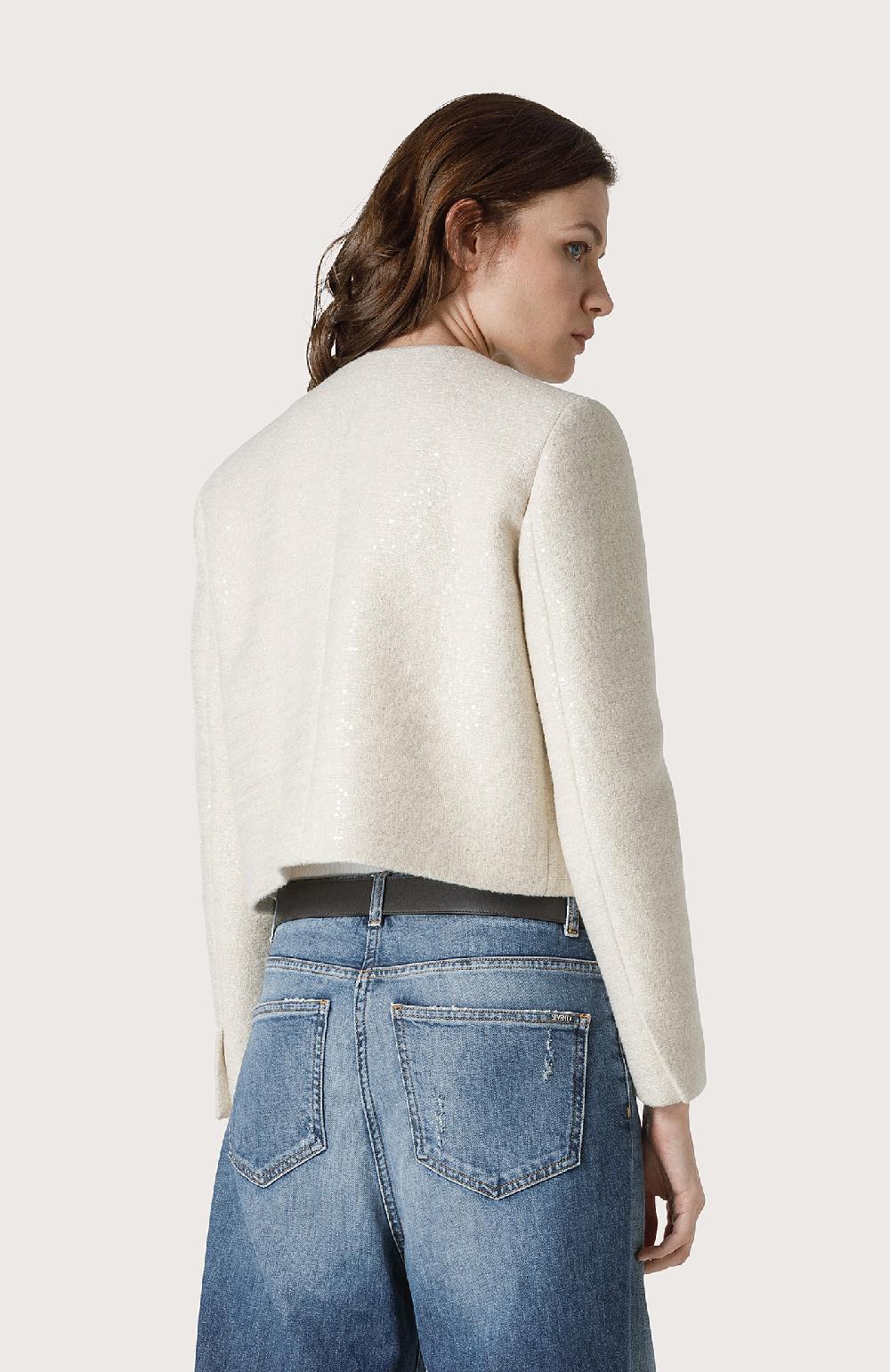 Seventy Giacca Corta In Chanel E Paillettes - Col. Bianco