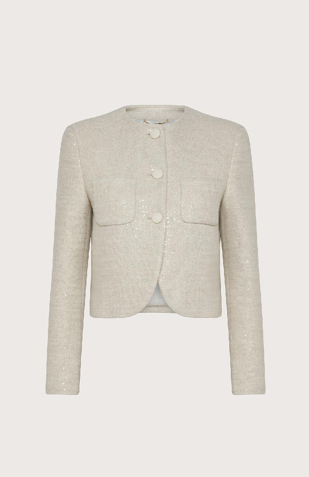 Seventy Giacca corta in chanel e paillettes - Col. Bianco