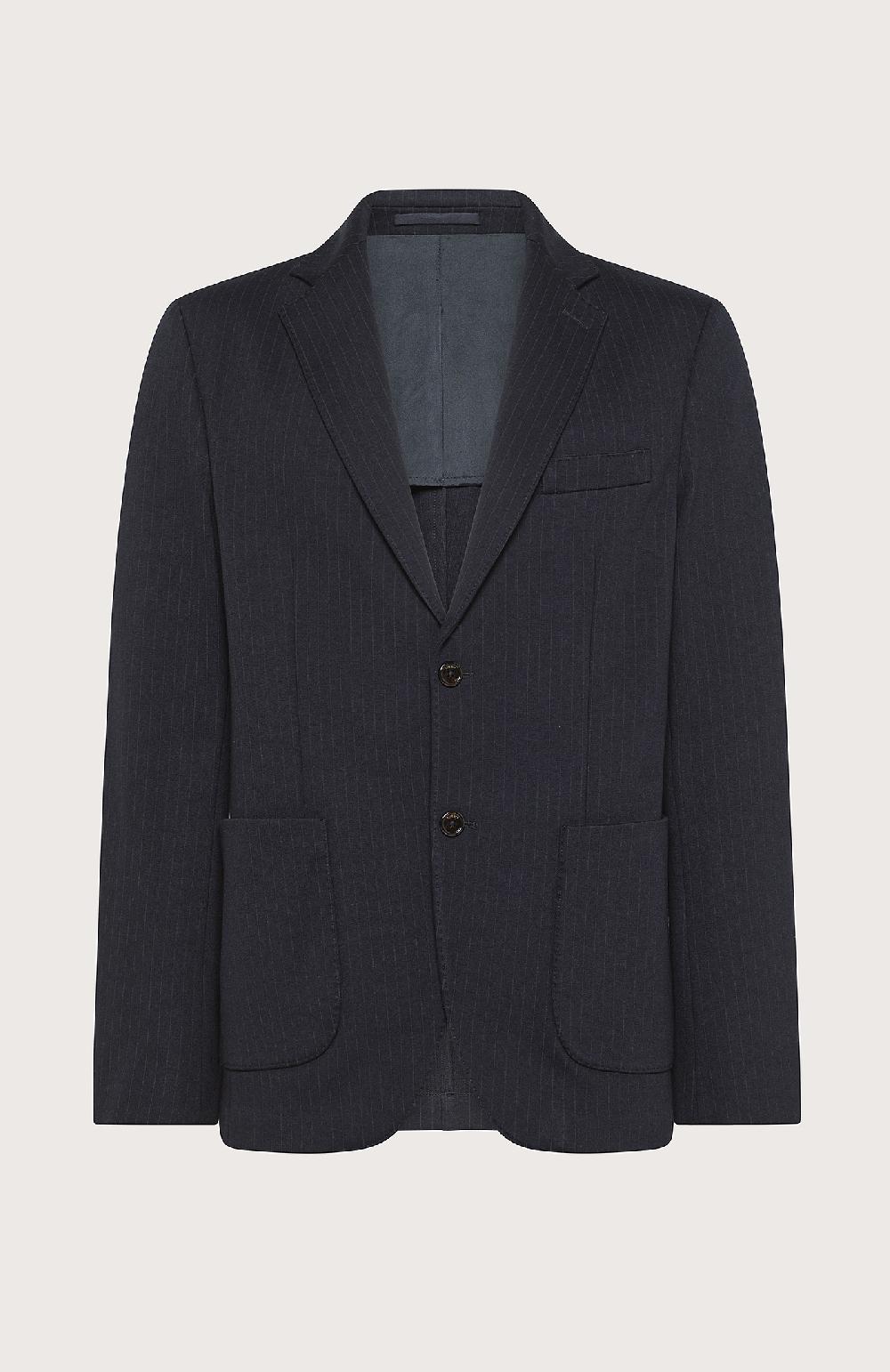 Seventy Giacca decostruita monopetto regualar fit in punto stoffa gessato - Col. Blu