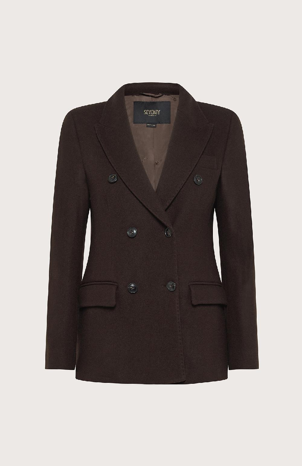 Seventy Giacca doppiopetto con impunture - Col. Marrone