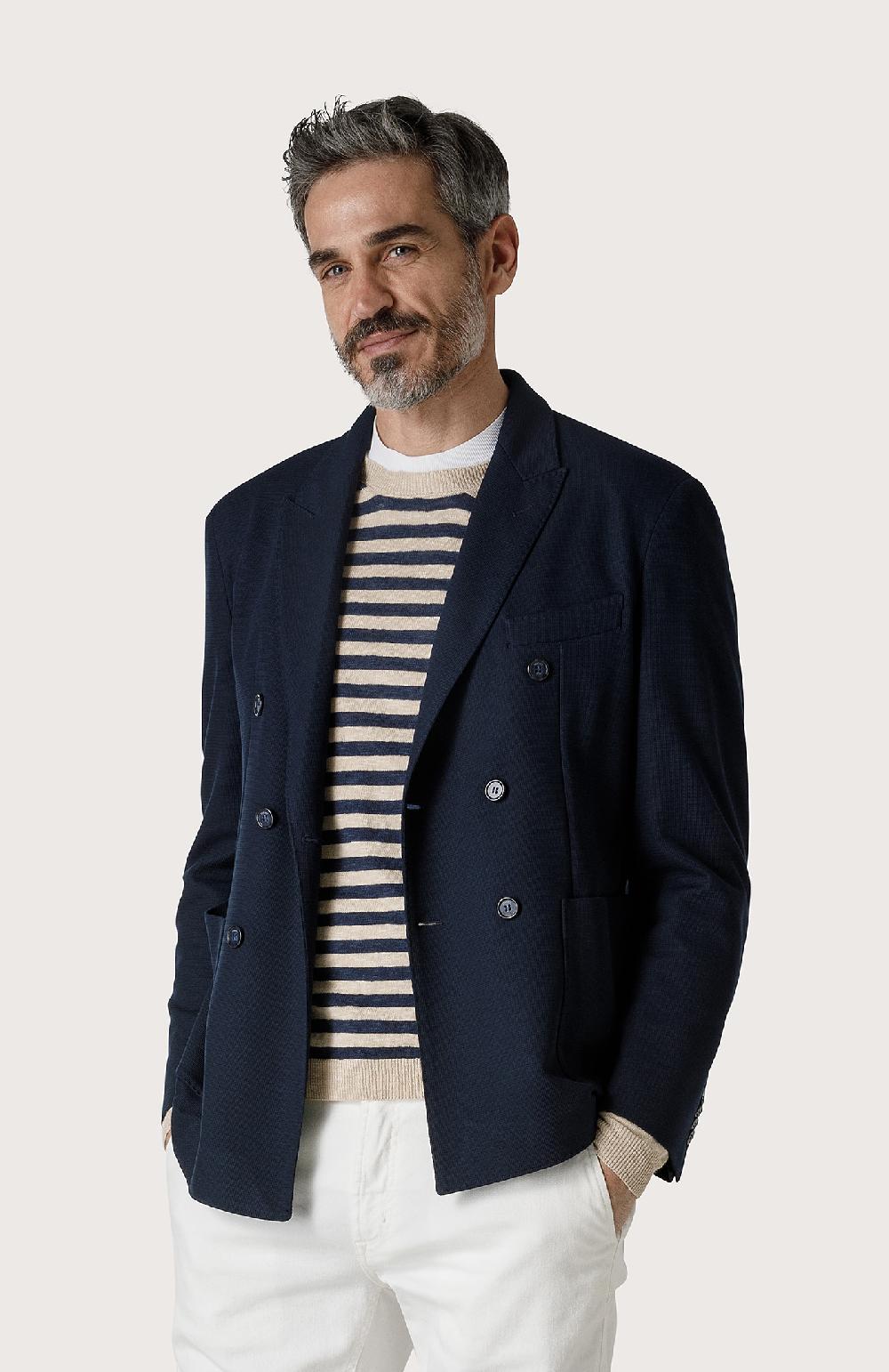 Seventy Giacca Doppiopetto Con Rever A Lancia - Col. Blu