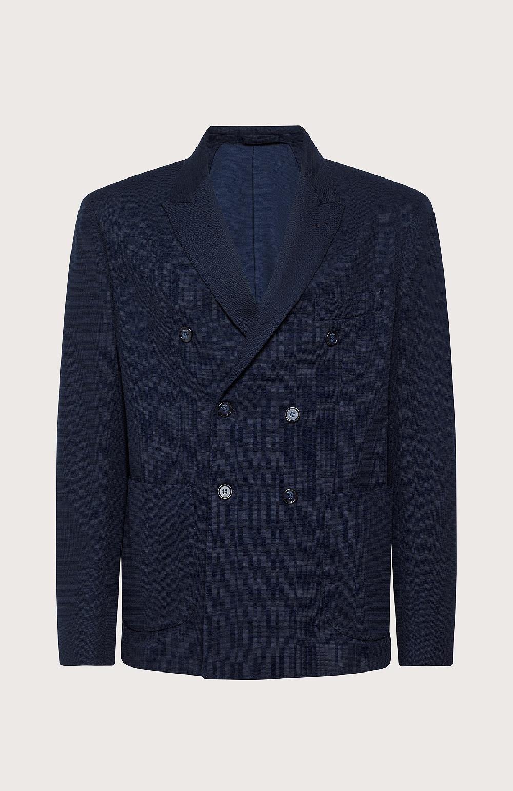 Seventy Giacca doppiopetto con rever a lancia - Col. Blu