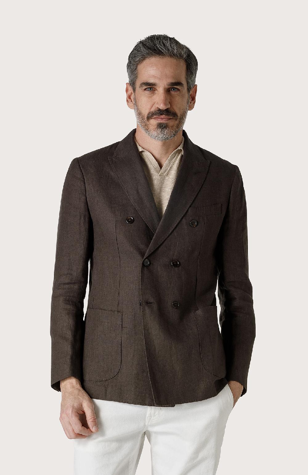 Seventy Giacca Doppiopetto Con Rever A Lancia - Col. Marrone