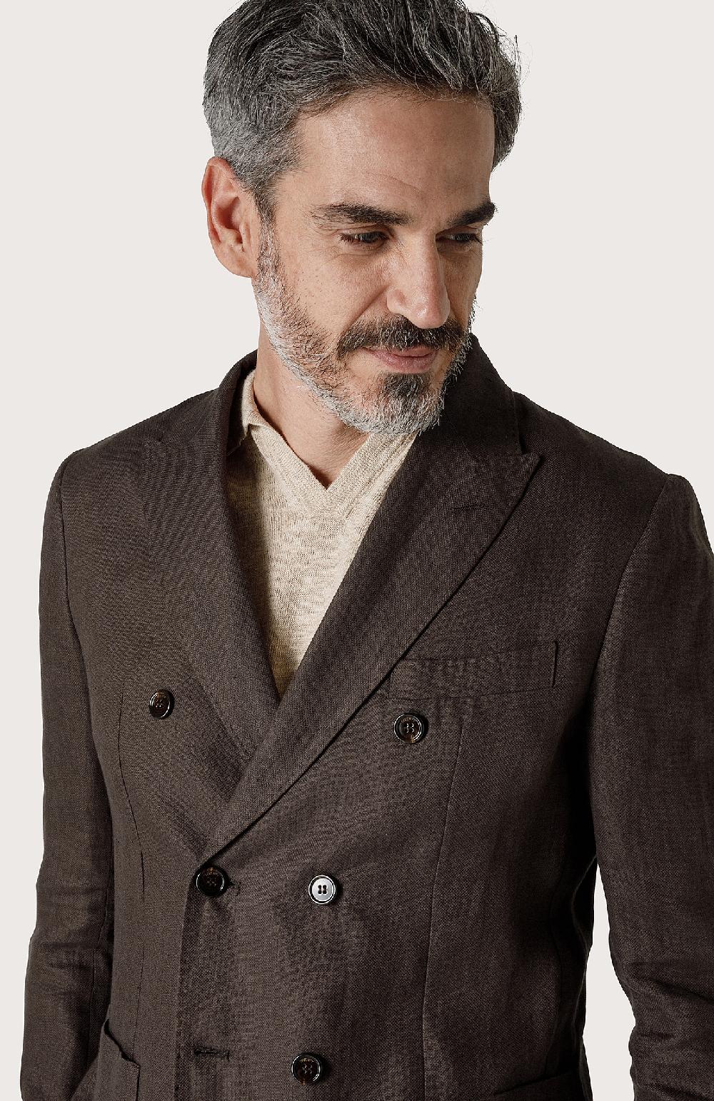 Seventy Giacca Doppiopetto Con Rever A Lancia - Col. Marrone