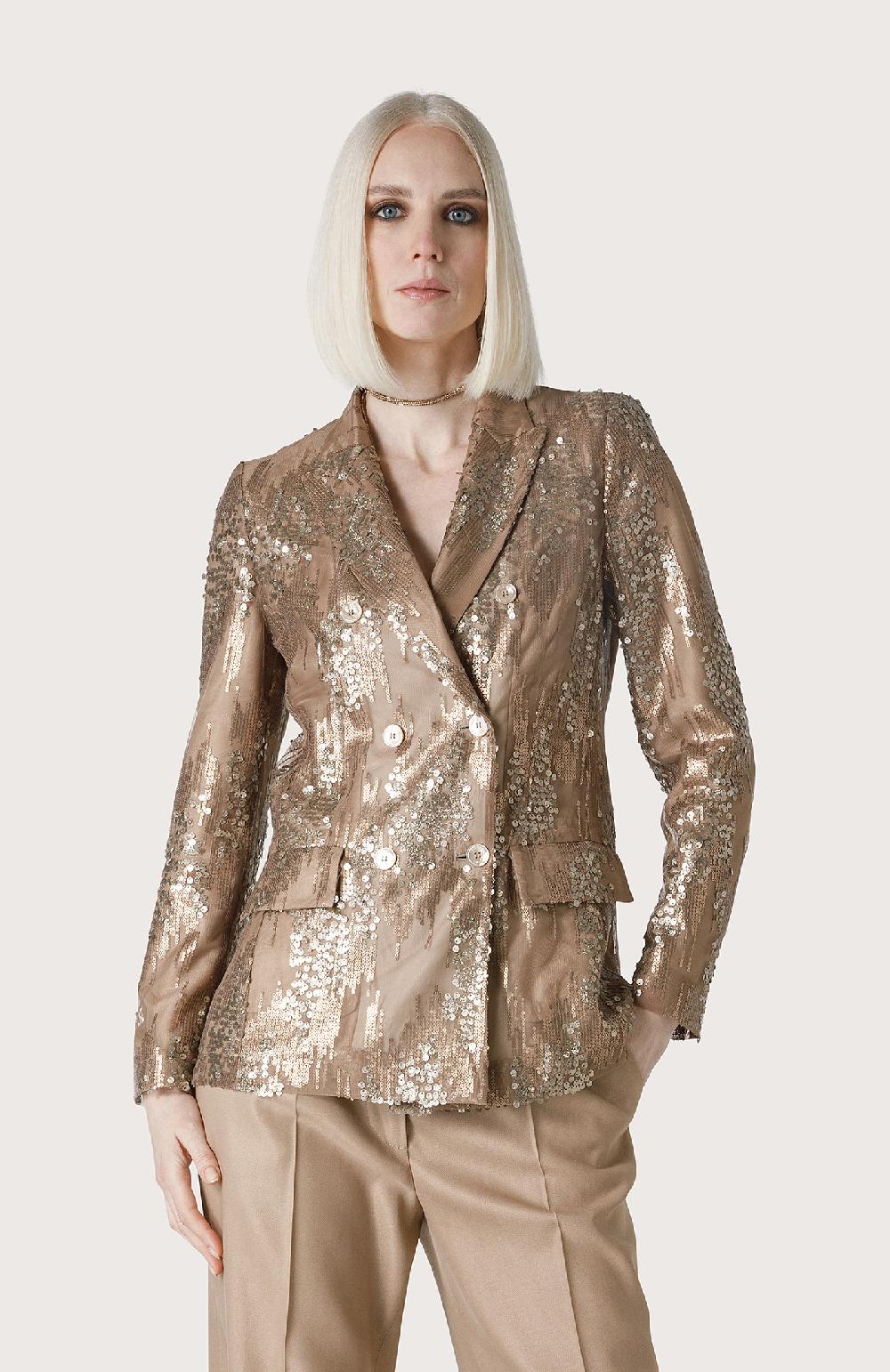 Seventy Giacca Doppiopetto Con Ricami Paillettes - Col. Neutro