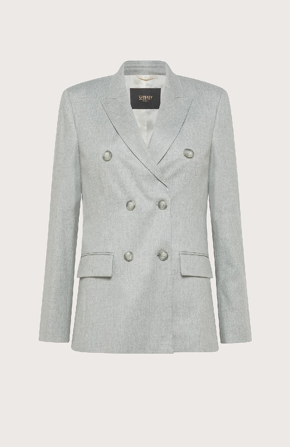 Seventy Giacca doppiopetto in flanella mono-strech - Col. Grigio