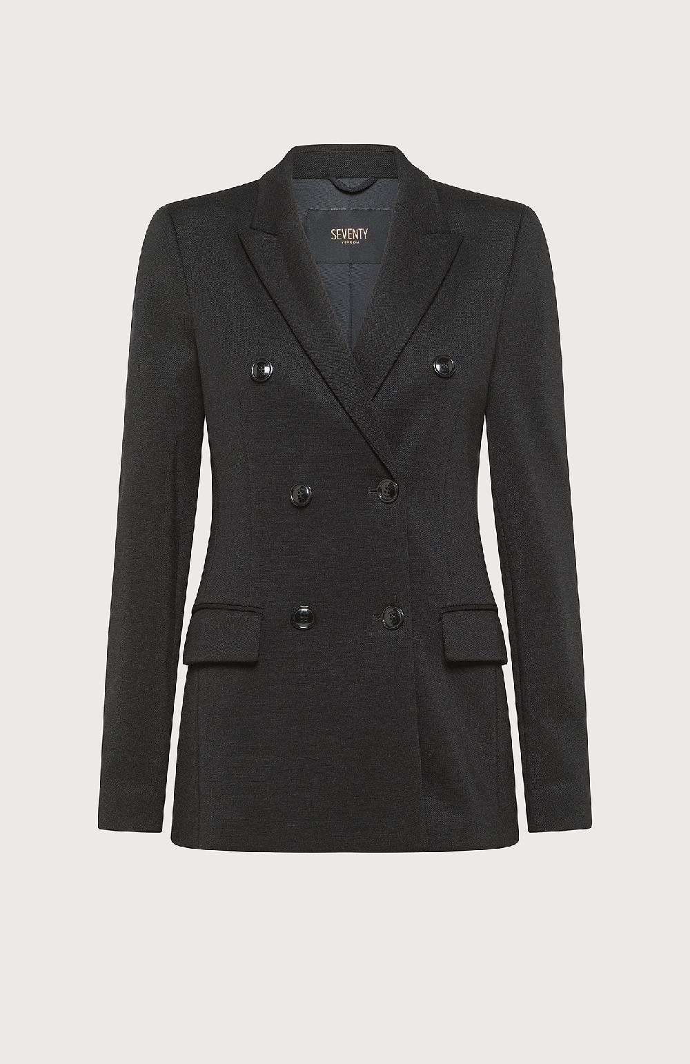Seventy Giacca doppiopetto in maglia armaturata - Col. Nero