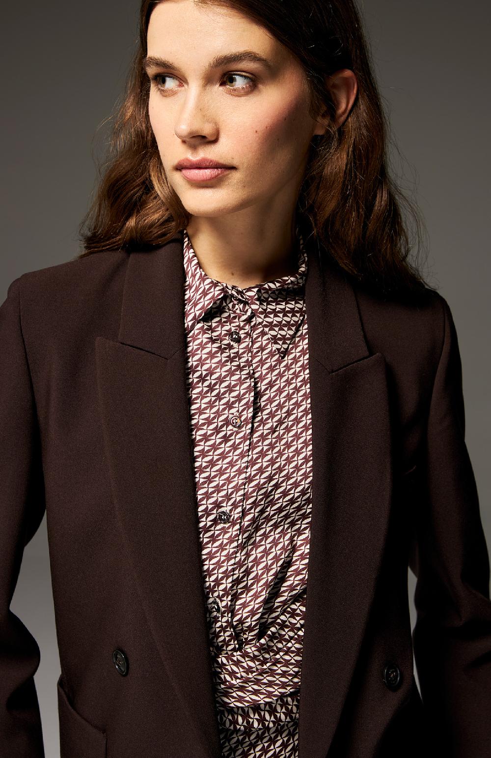 Seventy Giacca Doppiopetto In Poly Stretch - Col. Marrone