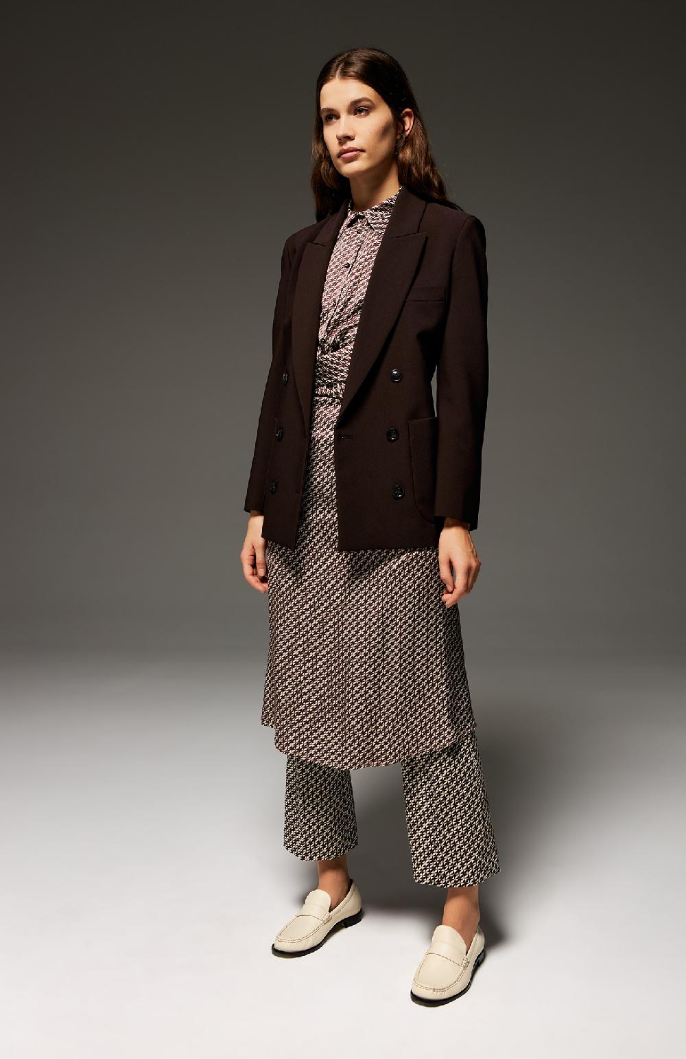 Seventy Giacca Doppiopetto In Poly Stretch - Col. Marrone