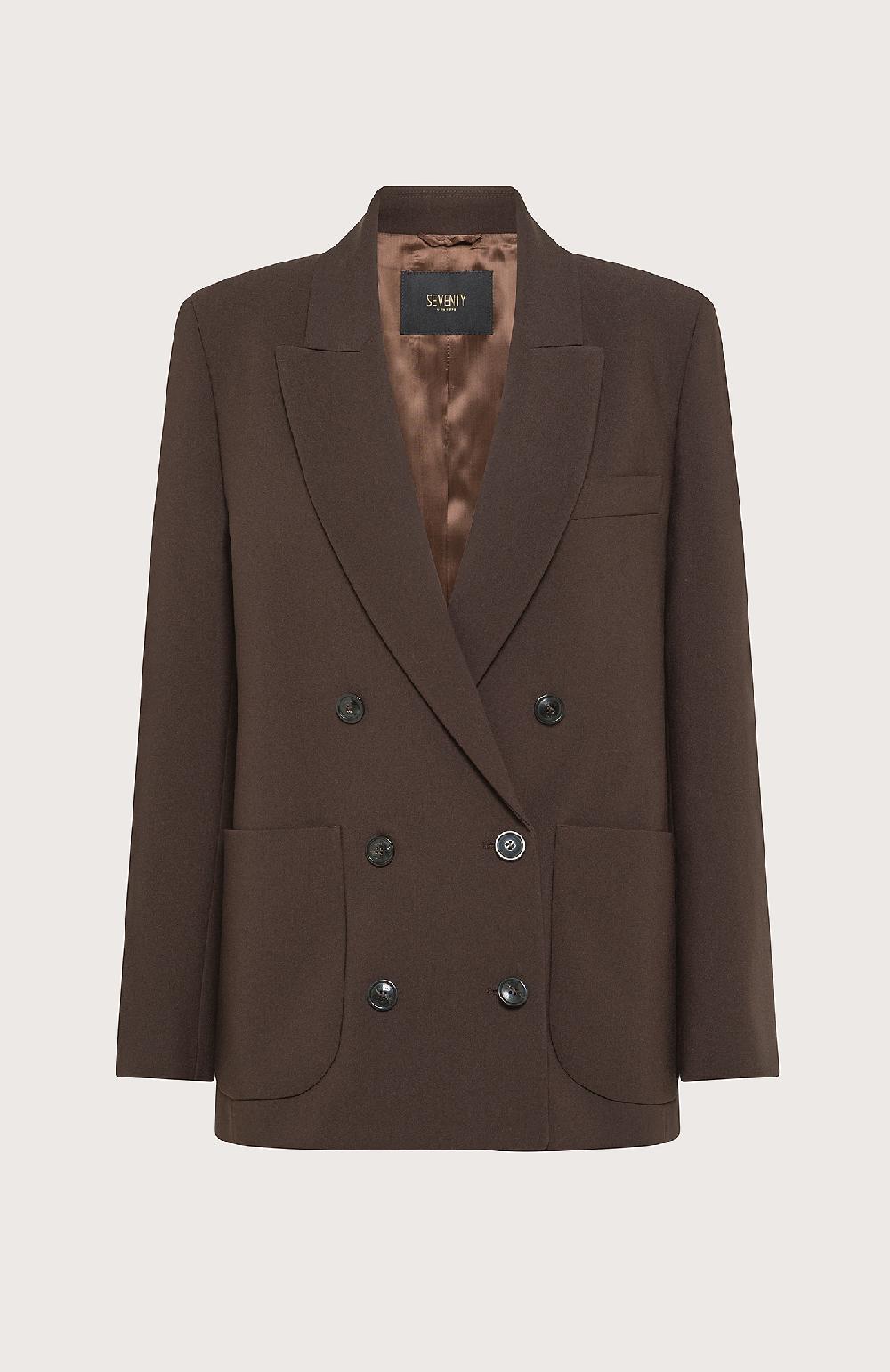 Seventy Giacca doppiopetto in poly stretch - Col. Marrone