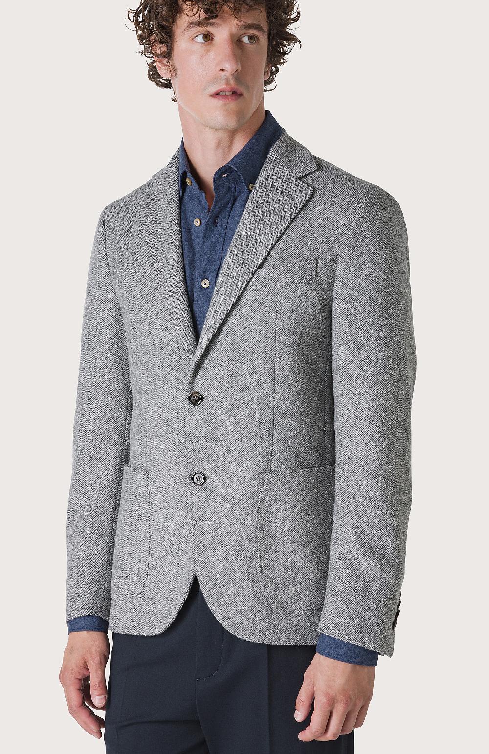 Seventy Giacca Monopetto Con Fantasia Tweed - Col. Grigio